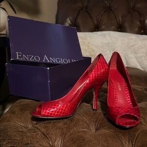 Enzo Angiolini Red Quilted Heels